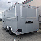 Vendor Trailer, concession doors and windows (Road side rear quarter)
